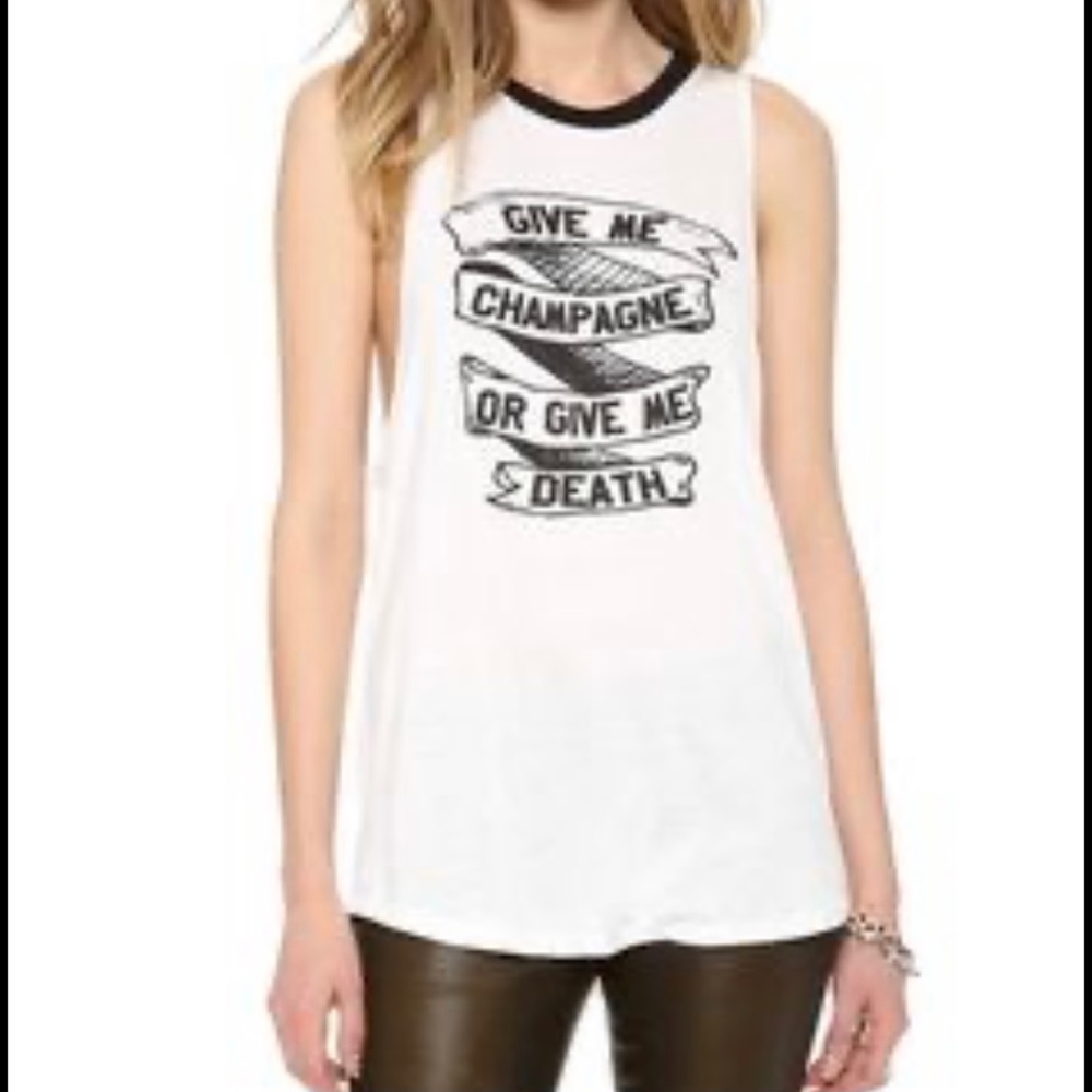 NEW PacSun Give Me Champagne or Give Me Death Tank Large NWT
